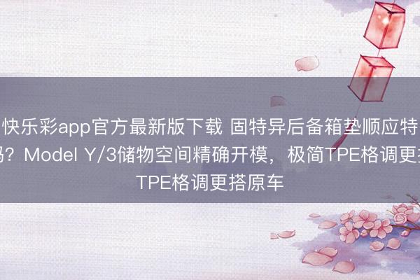 快乐彩app官方最新版下载 固特异后备箱垫顺应特斯拉吗？Model Y/3储物空间精确开模，极简TPE格调更搭原车